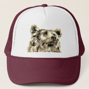 Grizzly bear brown animal nature trucker hat