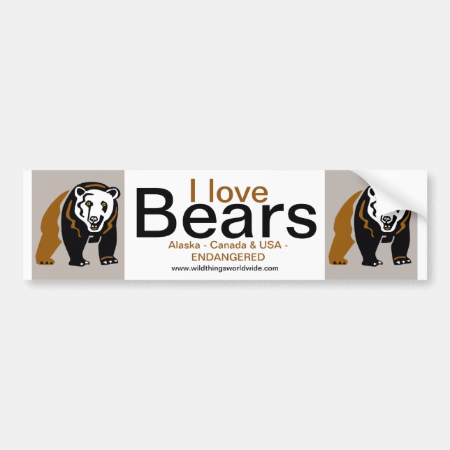 Grizzly bear - bumper sticker (Front)