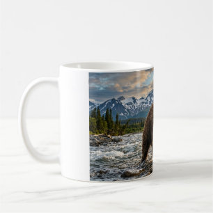 Grizzly Bear Catching Salmon Coffee Mug