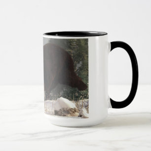 Grizzly Bear Chasing Rabbit Mug