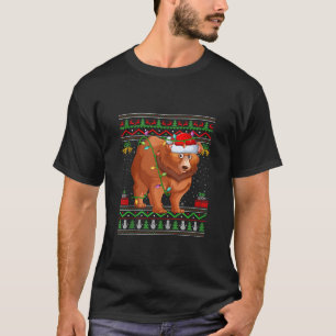 Grizzly Bear Christmas Lights Santa Ugly Sweater X