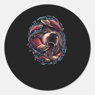 Grizzly bear classic round sticker
