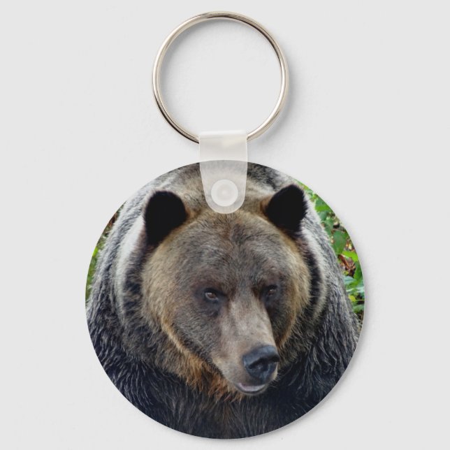 Grizzly Bear Close-up Key Ring (Front)