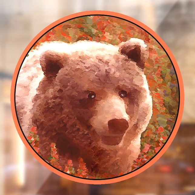 Grizzly Bear Cub in Fireweed Painting Wildlife Art (Sheet 2)