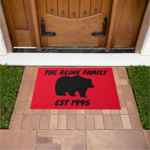GRIZZLY BEAR CUSTOM NAME DOOR MATS