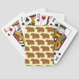 Grizzly Bear Design Any Colour Background Playing Cards