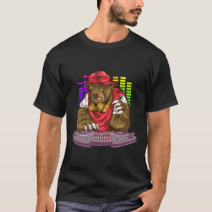 Grizzly Bear Dj Dubstep Rave Colourful Equalizer E T-Shirt