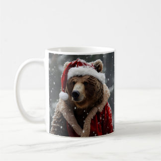 Grizzly bear dressed in a Santa Claus outfit Coffee Mug