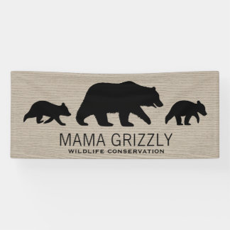 Grizzly Bear Family Custom Banner