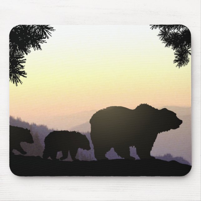 Grizzly Bear family Mouse Pad (Front)