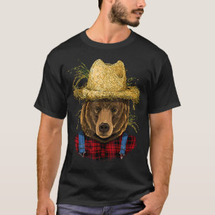 Grizzly Bear Farmer Farming Agriculture Rancher Wi T-Shirt