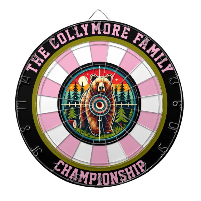 Grizzly Bear Forest Crosshairs Design Dartboard (Front)