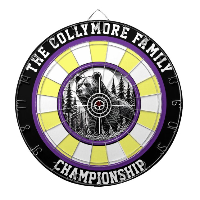 Grizzly Bear Forest Target Art Dartboard (Front)