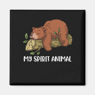 Grizzly Bear Gift Men My Spirit Animal Grizzly Magnet