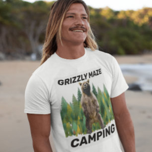 GRIZZLY BEAR GRIZZLY MAZE CAMPING T-SHIRTS