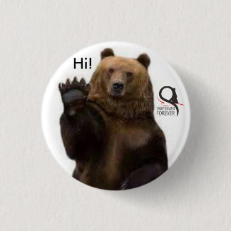 grizzly bear hi 3 cm round badge