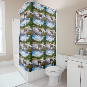 GRIZZLY BEAR IN ALASKA SHOWER CURTAIN