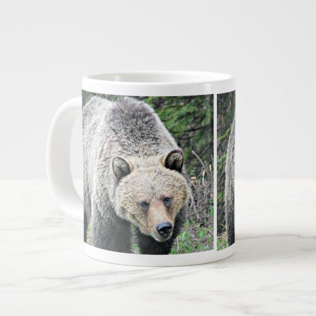 Grizzly Bear in Forest Clearing Large Coffee Mug (Front Left)