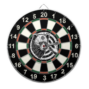 Grizzly Bear in Forest Design Dartboard