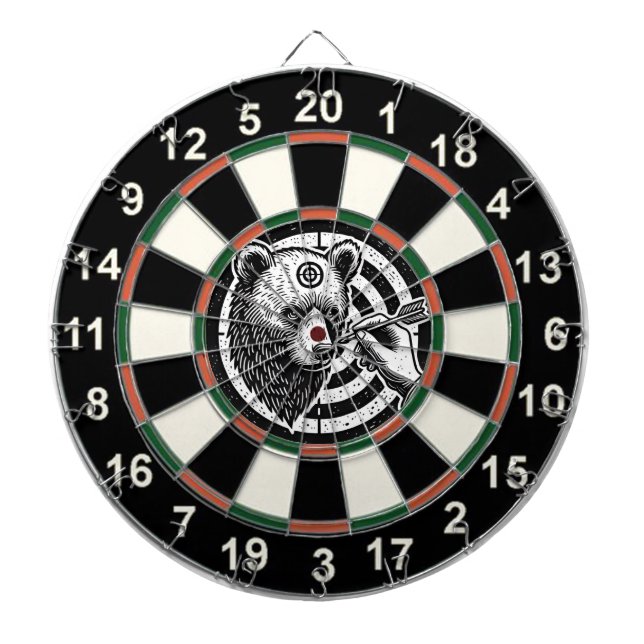 Grizzly Bear in Forest Design Dartboard (Front)
