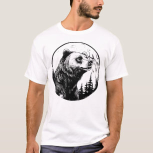 Grizzly Bear In Natural Envirenment Silhouette T-Shirt