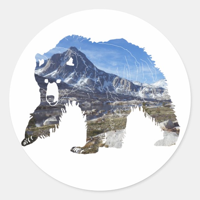 Grizzly Bear in the High Sierras: Sticker (Front)