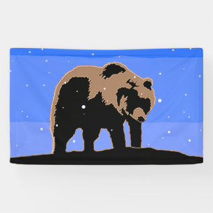Grizzly Bear in Winter - Original Wildlife Art Banner