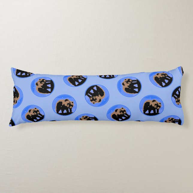 Grizzly Bear in Winter  - Original Wildlife Art Body Cushion (Front)