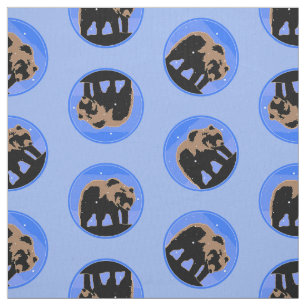 Grizzly Bear in Winter  - Original Wildlife Art Fabric