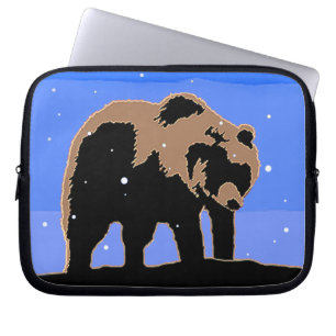Grizzly Bear in Winter - Original Wildlife Art Laptop Sleeve