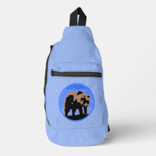 Grizzly Bear in Winter  - Original Wildlife Art Sling Bag