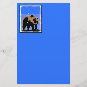 Grizzly Bear in Winter - Original Wildlife Art Stationery