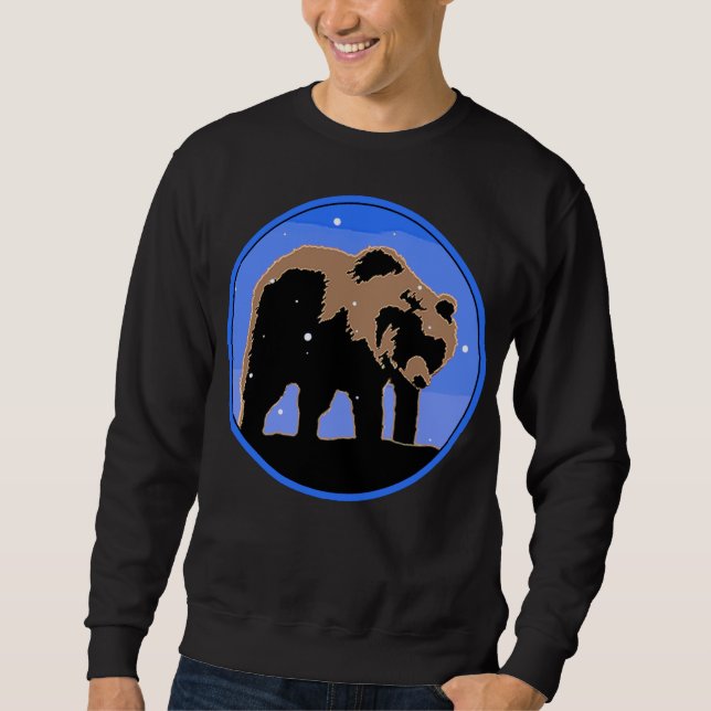 Grizzly Bear in Winter  - Original Wildlife Art Sweatshirt (Front)