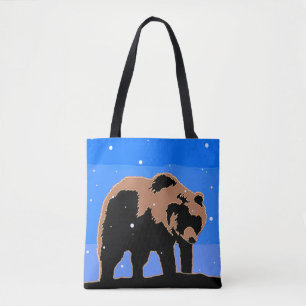 Grizzly Bear in Winter - Original Wildlife Art Tote Bag