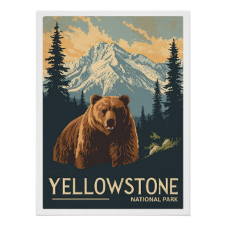 Grizzly Bear in Yellowstone National Park Poster