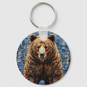 Grizzly bear key ring