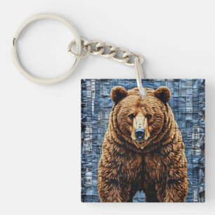 Grizzly bear key ring