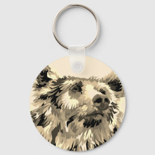 Grizzly bear keychain