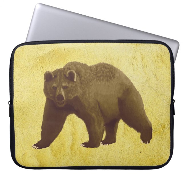 Grizzly Bear Laptop Sleeve (Front)