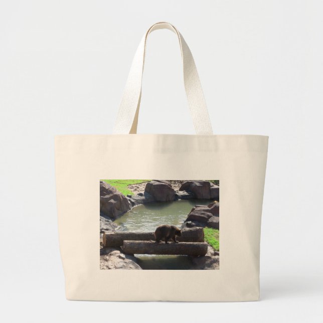 Grizzly Bear Large Tote Bag (Front)