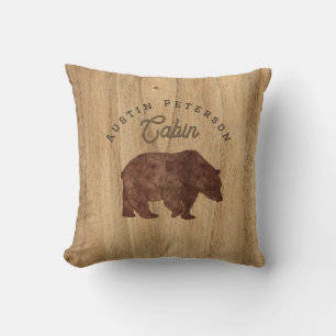 Grizzly Bear Lodge Large Clock Cushion