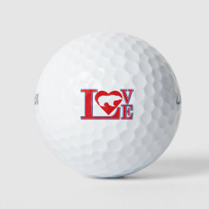 Grizzly Bear Love Heart Golf Balls