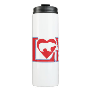 Grizzly Bear Love Heart Thermal Tumbler