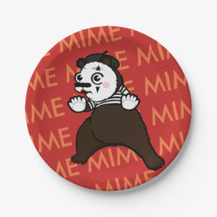 GRIZZLY BEAR MIME AND TYPOGRAPHY PAPER PLATE