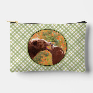 Grizzly Bear Mother and Cub Painting Wildlife Art Accessory Pouch