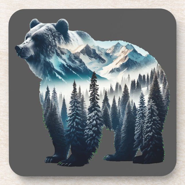 Grizzly Bear Mountains and Forests Coaster (Front)