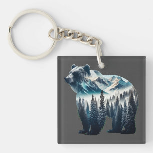 Grizzly Bear Mountains and Forests Key Ring