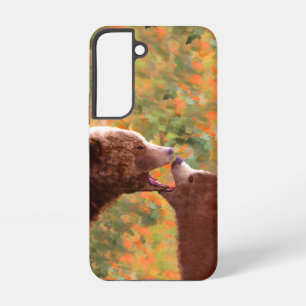 Grizzly Bear Mum and Cub Painting - Wildlife Art Samsung Galaxy Case