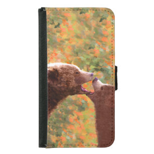Grizzly Bear Mum and Cub Painting - Wildlife Art Samsung Galaxy S5 Wallet Case