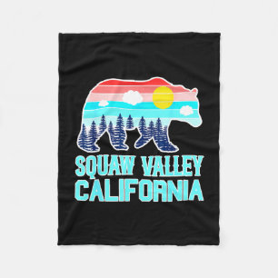 Grizzly bear olympic valley california vintage fleece blanket